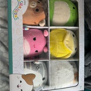 Squishmallows Plush Set - Pink, Green, Yellow, Brown, Gray